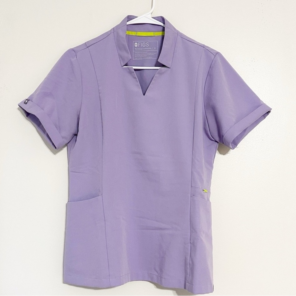 Figs Lavender Inala Slim Scrub Top